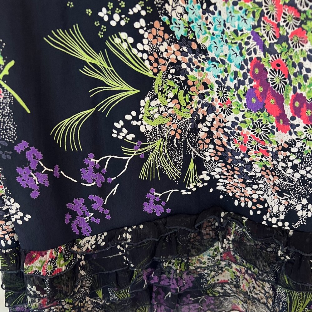 Navy Floral Ruffle Dress - Picture 3 of 3